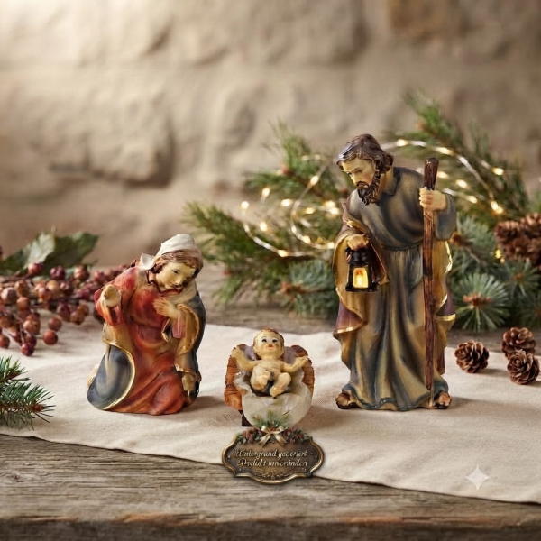 Heilige Familie K 005-01 ca. 12 cm - 4-tlg. – Zauber der Heiligen Nacht